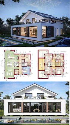 two story house plans with different floor plans