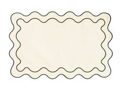 a white place mat with scalloped edges on a white background for text or image