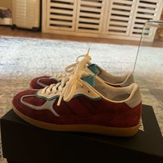 Size 7 Alohas In Gorgeous Sold Out Colorway. Brand New Never Worn. Purchased And Ended Being A Bit Too Big On Me. They Fit True To Size. Ships Without The Box But They Are In Brand New Unworn Condition! Aloha Sneakers, Burgundy Sneakers, The Box, Womens Shoes Sneakers, Red Blue, Red And Blue, Shoes Sneakers, Size 7, Ships