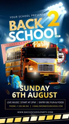 back to school party flyer template