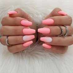 Easy and cute summer nails, summer nail ideas, summer nails designs acrylic coffin and summer nail art designs to try in 2021: These simple summer nails colors are for all kinds of nails, such as summer nails acrylic coffin, summer nails designs gel and summer nails acrylic short. There’s even easy summer nail art ideas that are a must try! #summernaildesigns #summernailart #summernails #summernailscolors #summernailsacrylic #summernailsacryliccoffin Summer Nails Colors Designs, Unghie Sfumate, Coffin Nails Matte, Pretty Nail Colors, White Acrylic Nails, Colorful Nail Designs, Popular Nails, Summer Nails Colors, Manicure Y Pedicure