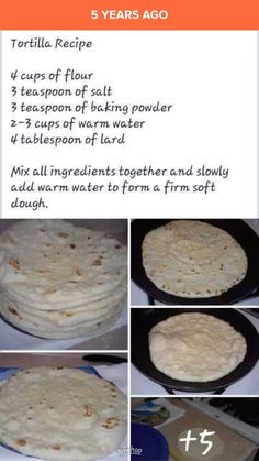 the recipe for tortillas is displayed on an iphone