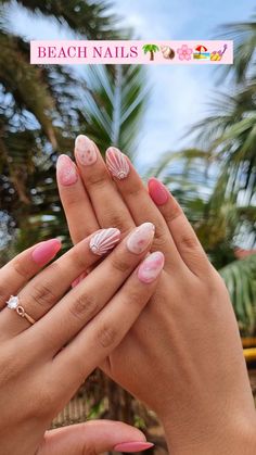 Best Vacation Nails, Vacation Nails Summer, Trip Nails, Birthday Hacks, Vacay Nails, Preppy Nails, Tropical Vacation Nails, Spring Break Nails