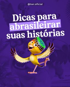 a yellow bird with a hat on it's head and the words dicass para abrasielirar sus historias