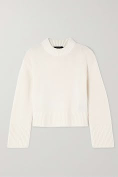 LISA YANG Sony cashmere sweater | NET-A-PORTER Lisa Yang Cashmere, Finland Clothing, Cream Cashmere Sweater, Kibbe Classic, Blonde Babylights, Fame Dr Clothes, White Cashmere Sweater, White Oversized Sweater, Kristin Ess