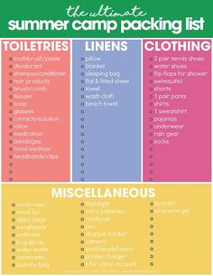 the ultimate summer camp packing list for families and kids with text overlaying it