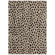 a black and white animal print rug