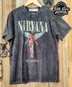 #nirvana #americanrockband #smellsliketeenspirit #grunge #alternative #hardrock #rock #rockband #rockt #rocktee #band #bandt #bandtee #bandtshirt #rockbandtshirt #rockbandtee #tshirt #tee #streetwear #vintagereprint #y2k #shopvintage #thrift #thriftshop #90sstyle #vintageclothing #vintaget #bootleg Vintage Nu Metal T Shirts, Nirvana T Shirt, Nirvana In Utero, Nirvana Tshirt, Vintage Band Shirts, Green Grunge, Nirvana Shirt, Nirvana Band, Vintage Band T Shirts