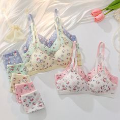 #ad Great shopping ideas for 2024 Hello Kitty Cute Comfortable Gathering Breathable Non-Steel Ring Bra Set, Fashion Bra Cute Lingere, Hello Kitty Cute, Kawaii Cartoon, Bra Panty, Bras And Panties, Bra Styles, Bra Set, Steel Ring, Sweet Girls