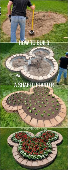 the steps to build a flower bed with bricks