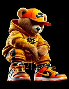 High quality image. This is a digital download. NO refunds due to the nature of this product. Nike Teddy Bear, Nike Art Wallpaper, Nike Cartoon Art, Nike Art Wallpaper Iphone Wallpapers, Wallpaper Iphone Nike, Guys Wallpaper, Nike Graffiti Wallpaper, Drip Clothes, T Shirt Design Software