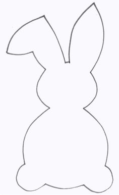 the outline of a bunny's head for a paper crafting project, with one side cut out