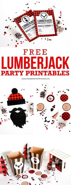 the lumber party printables are ready to be used as decorations for any event