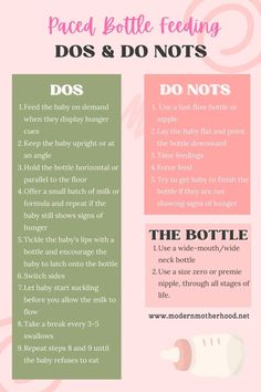 an info sheet with instructions for how to use the baby bottle feeding dos and do nots