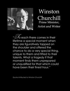 an image of a quote from the author, winston churchill prime minister artist and writer