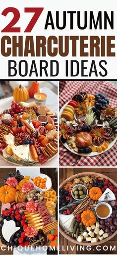 an assortment of autumn charcuterie board ideas