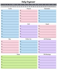 printable daily planner with tasks and reminders to do list for the day or night