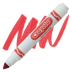 the crayon pencil is red and has a white tip