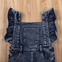 This denim jumper outfit is perfect for everyday styling. It features a ruffle sleeve that makes it more modern stylish. It has a pocket design and long pants that make it more look casual in fashion style. It s made of soft denim material, so it suits your kids, and it's lightweight. Denim is always the right choice since it's very versatile and can pair with any inner-wear. Size Bust Length Sleeve Pants Waist Age inch cm inch cm inch cm inch cm inch cm 90 17.32 44 8.66 22 6.69 17 19.29 49 20.4 Suspender Pants Outfit, Denim Jumper Outfit, Jean Overall Outfits, Overalls Outfit Summer, Overalls Outfits, Denim Suspenders, Girls Clothing Online, Overalls Outfit, Jumper Outfit