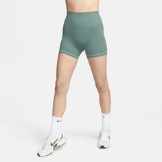 Up for a workout or down to chill, these shorts are the Ones that are ready for whatever you are. Their midweight, peachy-soft fabric stretches with your every move and dries quickly. Plus, a ribbed high waist is designed to meet your favorite cropped tops for a head-to-toe look that you can feel confident and comfortable in all day long. Sporty High-waisted Activewear Shorts With Built-in Shorts, Nike Athletic Shorts With Built-in Shorts For Workout, Nike Athletic Shorts With Built-in Shorts And 4-way Stretch, Nike Activewear With Built-in Shorts And 4-way Stretch, Sporty Workout Athletic Shorts With 5-inch Inseam, Nike Activewear With Built-in Shorts For Summer, Nike Functional Breathable Shorts, Nike High-waisted Workout Shorts, Nike Running Shorts Athleisure Style