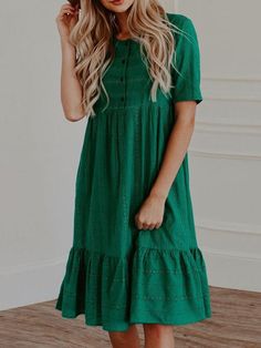 Sewing Dress, Embroidered Lace Dress, Boho Midi Dress, Lace Dress With Sleeves, Embroidered Maxi Dress, Midi Ruffle Dress, Crewneck Dress, Long Sleeve Lace Dress, Green Midi Dress