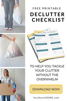 the free printable declutter checklist to help you tackle your clutter without the overwhelm