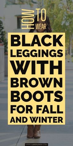 Black Or Brown Boots, Styles For Winter Cute Outfits, Black Leggings And Brown Boots Outfit, Brown Boots Outfit Ankle Winter, Fall Fashion With Boots, All Black Fall Outfits Black Women, Outfits With Black Pants Winter, All Black With Brown Boots, Brown Boots With Black Tights