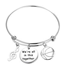 PRICES MAY VARY. 1.This bangle is made of stainless steel. It is lead free and nickel free. It can’t be tarnish and metal-faded. 2.Size: the diameter of this bangle is 6.5cm(2.56inch). Tips: manual measuring with a little errors. This adjustable bangle fits most wrists. 3.♥PERFECT GIFT♥Ideal gifts for Christmas Day, Valentines Day, Mothers Day, Anniversary Day and Birthday or treat yourself or someone special to you! Silver Novelty Charm Bracelet For Birthday, Music-themed Bracelet Jewelry Gift, Nickel-free Metal Charm Bracelet For Birthday, Adjustable Metal Bracelets For Birthday Gift, Metal Charm Bracelet For Birthday And Mother's Day, Customizable Adjustable Stainless Steel Charm Bracelet, Adjustable Stainless Steel Charm Bracelet For Best Friend, Adjustable Nickel-free Charm Bracelet For Birthday Gift, Adjustable Nickel-free Charm Bracelet For Birthday