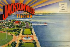 an old postcard from the early 20th century shows a view of jacksonville, florida