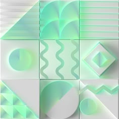 an abstract background consisting of green and white shapes