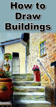 how to draw buildings with colored pencils