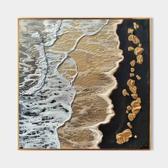 Black and Gold Ocean Waves Beach Wall Art for Sale Gold and Black Ocean Texture Painting Gold Ocean Art Plaster Art Texture, Texture Abstract Art, Delivery Company, Abstract Art For Sale, Texture Abstract, Plaster Art, Art Texture, Textured Art, Linen Canvas