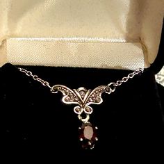 Pretty Avon Necklace, Silver Tone With A Deep Red Glass Stone. 16” In Length And Pendant Is 1” In Length. New In Box. Vampire Jewelry, Shiny Jewelry, Avon Jewelry, Vintage Pendant, Body Chain Jewelry, Cool Necklaces, Chain Jewelry, Box Color, Pendant Silver