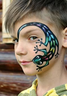 Face paint fun Bodysuit Tattoos, Animal Face Paintings, Festival Face Paint, Face Painting For Boys, Halloweenský Makeup, Cheek Art, Face Painting Tutorials, Festival Face, Face Painting Easy