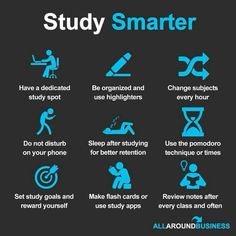 a poster with instructions on how to use the smart phone for study and study skills