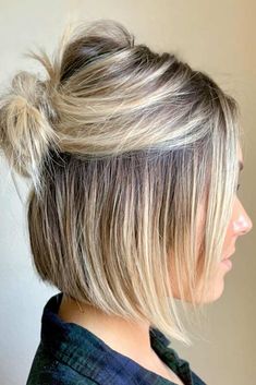 Short Hair Bun, Easy Bun Hairstyles, Curly Haircuts