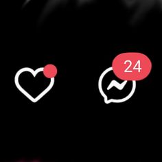 two hearts are connected to each other with the numbers twenty and four below them on a black background