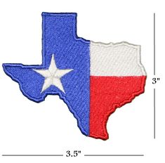 the texas state is shown in red, white and blue with a star on it