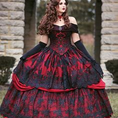 Ball Gown Victorian Dress | My Steampunk Style – my-steampunk-style Wedding Dresses Vintage Lace, Belle Gown, Gothic Gowns, Gaun Abad Pertengahan, Black Lace Wedding, Wedding Dress Black, Gothic Wedding Dress, Lace Wedding Dress Vintage