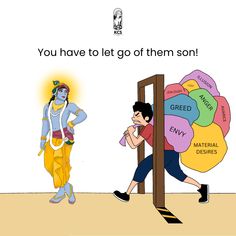 an image of a man trying to get out of a door with the words you have to let go of them son