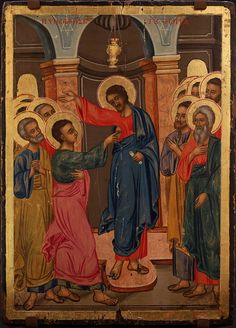 an icon depicting jesus and other people