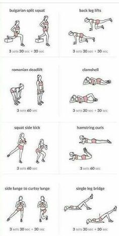 an exercise poster showing the different exercises to do with your legs and arms in order to stay