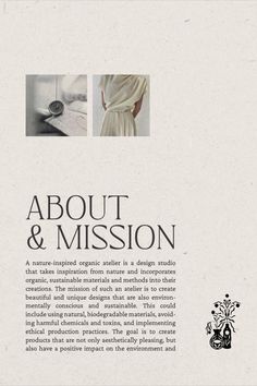 the back cover of an article about and mission, with images of women in white dresses