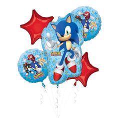 sonic balloon bouquet with helium balloons