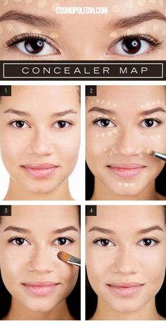 How To Apply Concealer Perfectly - Concealer Tutorial - Seventeen Concealer Map, How To Apply Concealer, Smink Inspiration, Perfect Complexion, Concealer Makeup, Beauty Tricks, Makeup Tricks, Makeup For Beginners