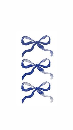 three blue and white ribbons tied to each other