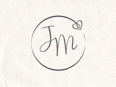 a white paper with the word j m on it