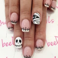 Fake Nails White, Halloween Nails Diy, Unghie Nail Art, Halloween Press On Nails, Short Fake Nails, Minx Nails, Colorful Nails