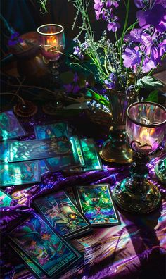 TAROT AESTHETICS Colorful Witch Aesthetic, Tarot Reader Aesthetic, Oracle Aesthetic, Tarot Deck Aesthetic, Fantasy Tarot, Tarot Practice, Jewel Tone Color Palette, Tarot Aesthetic, Magical Room