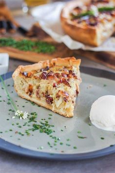 a piece of pie sitting on top of a plate